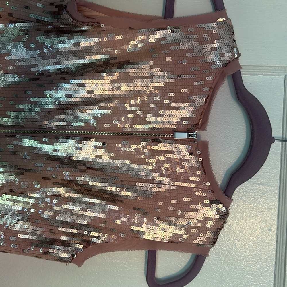 Sequin Sleeveless Dress - Gold - Picture 4 of 7
